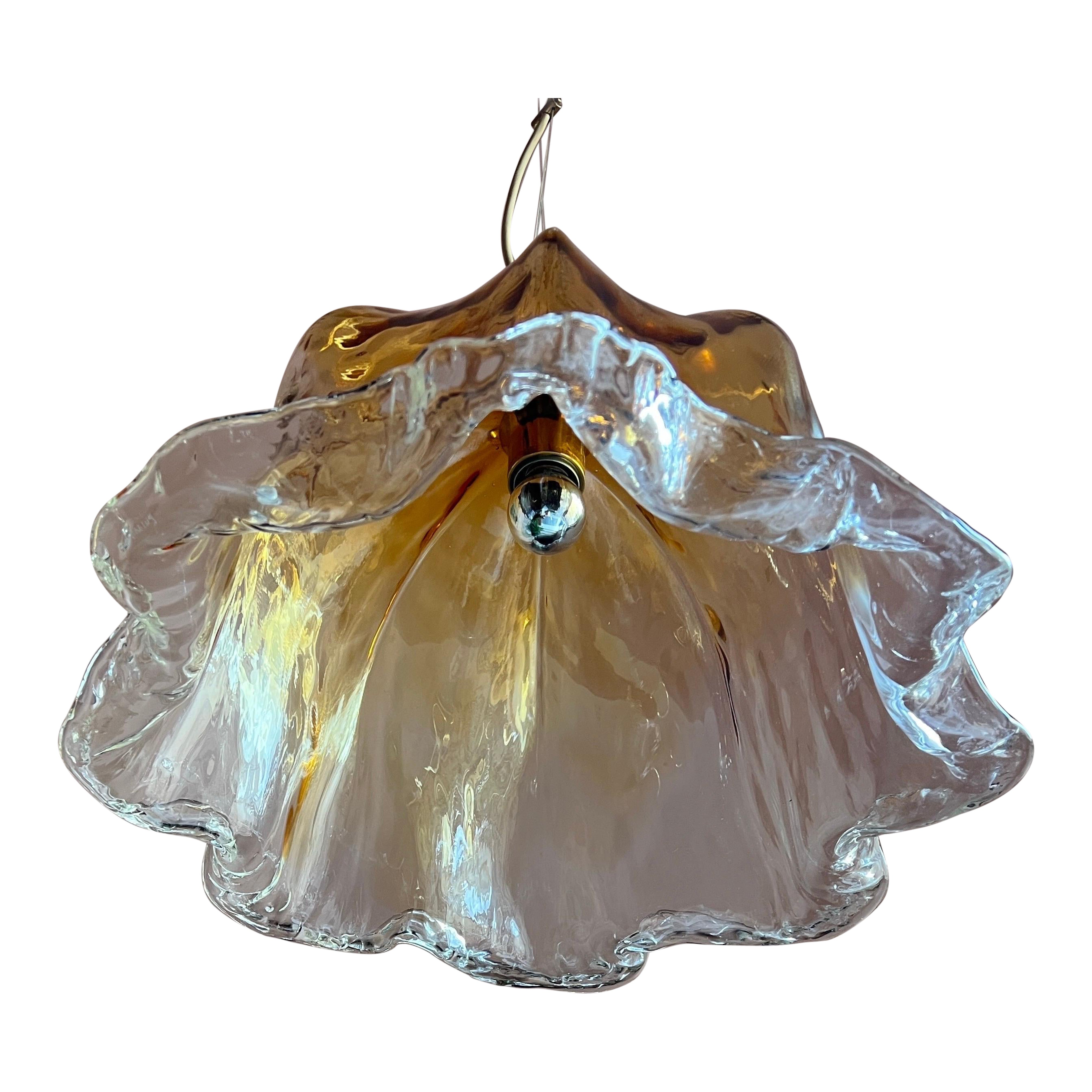 Mid Century Murano Glass Pendant Lamp by La Murrina Murano Venice Italy 1970s