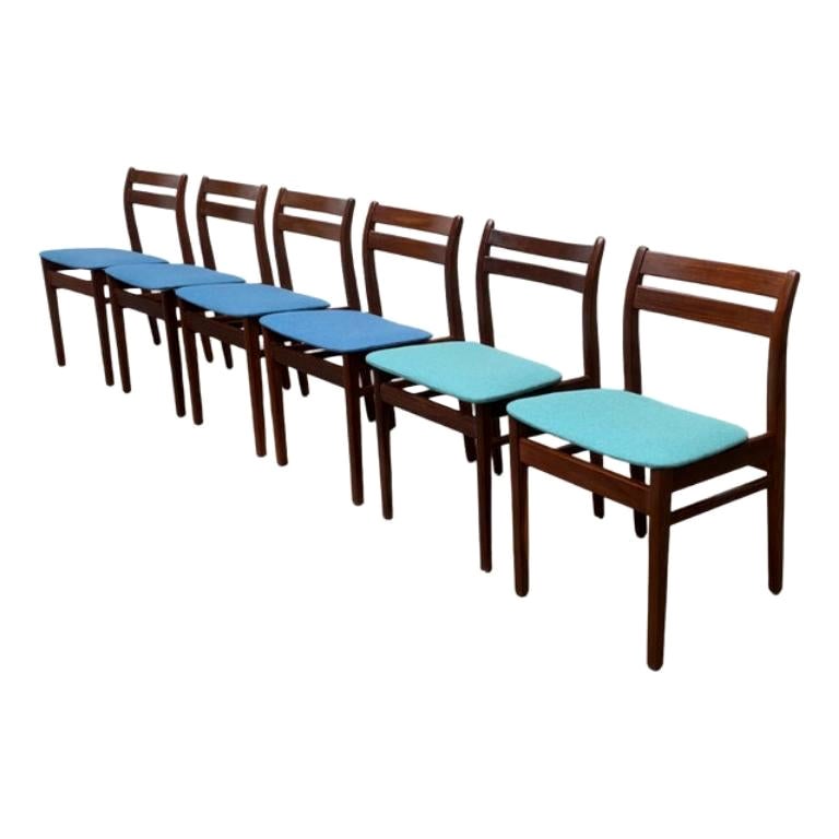 Set of 6 Mid-Century Walnut Dining Chairs, 1960s