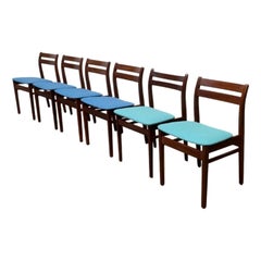 Set of 6 Mid-Century Walnut Dining Chairs, 1960s