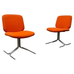 2er-Set Deutsche Space Age Seat 150 Stühle von Herbert Hirche, 1970er Jahre