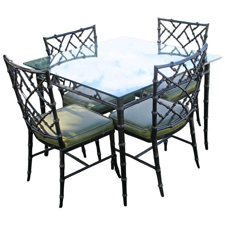 Phyllis Morris Patio Set Dining Chairs and Table Faux ...