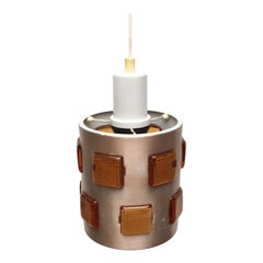 Mid-Century Swedish Glass and Metal Pendant Lamp, 1960s