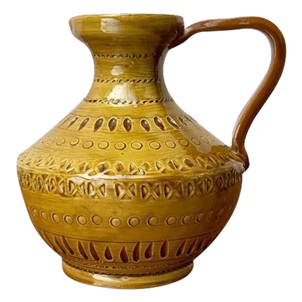 Mid-Century Italian Pottery Carafe Vase by Aldo Londi for Bitossi, 1960s