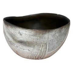 Gran cuenco de cerámica alemana Brutalista Studio Pottery de Gerhard Liebenthron, años 80
