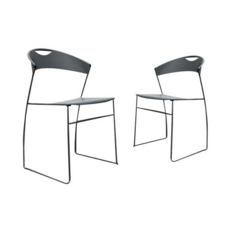 Set of 2 Postmodern Italian Modell Juliette Stacking Metal Chair, 1980s