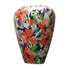 Large Vintage Postmodern German Floral Floor Vase from Steuler