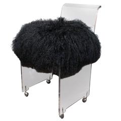 Custom Acrylic Black Mongolian Side Chair 7