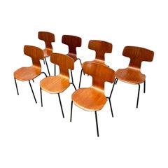 Set of 7 Mid-Century Model 3103 Hammer Stacking Chairs by Arne Jacobsen, 1960s
