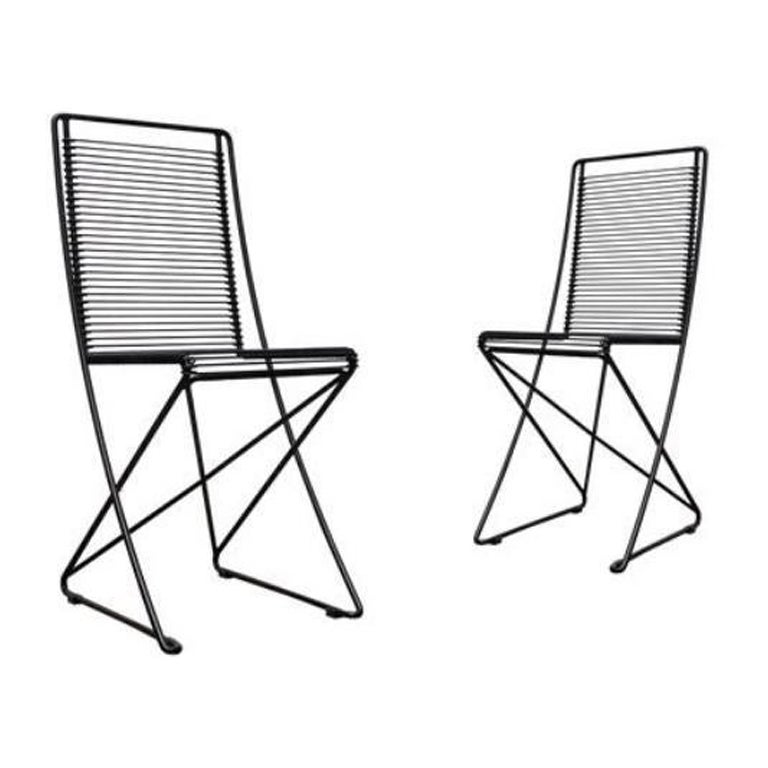 Ensemble de 2 chaises Kreuzschwinger noires postmodernes allemandes par Till Behrens, années 1980