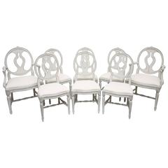 Set of Eight Antique Swedish Dining Chairs
