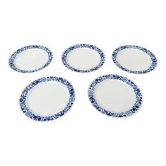 Set of 5 Mid-Century Ceramic Plates Series Hamburg Form 20 Decor Blumenspiel