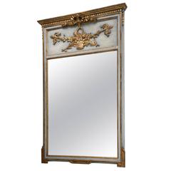 Antique Mirror, Painted and Giltwood Early 20th Century