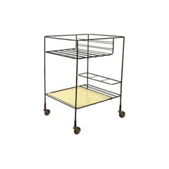 Mid-Century Perforated Metal Bar Serving Cart
