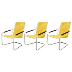 Set of 3 German Mid-Century Garden Stacking Chairs from Mauser