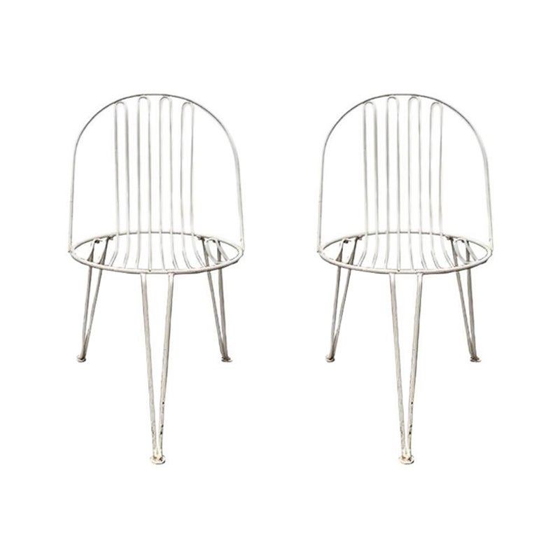 Set of 2 Mid-Century German Metal Garden Chairs from Mauser Werke Waldeck