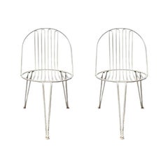 Set of 2 Mid-Century German Metal Garden Chairs from Mauser Werke Waldeck