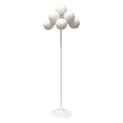 Mid-Century Swiss Minimalist Glass and Metal Floor Lamp, 1960s