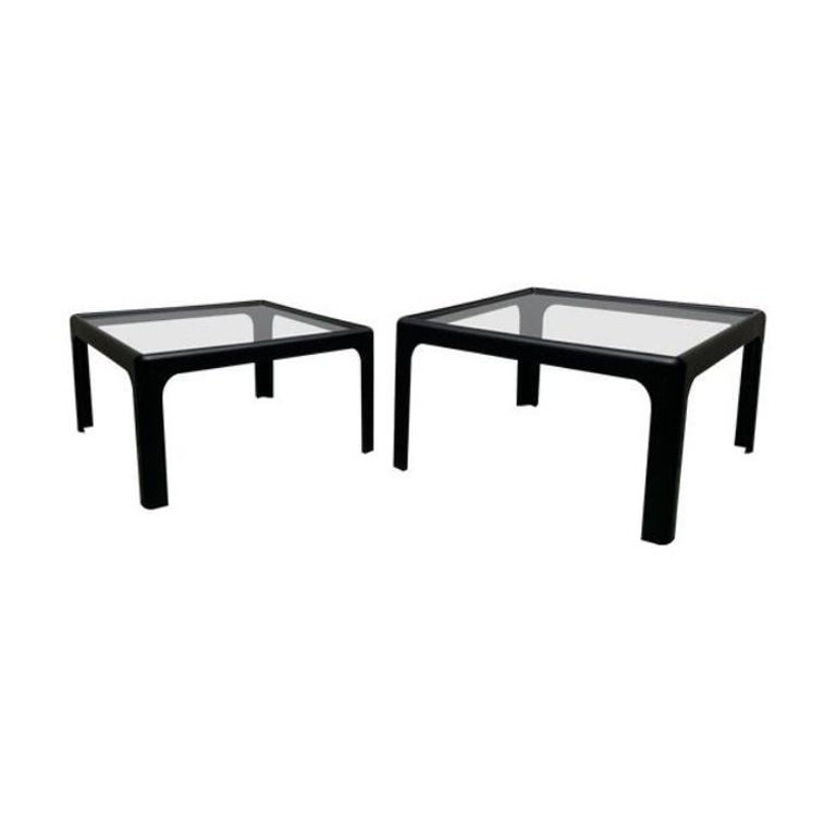 2er-Set Couchtisch aus Glas aus der Mitte des Jahrhunderts Space Age aus Glas von Peter Ghyczy, 1960er Jahre