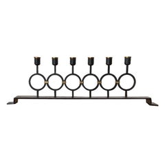 Brutalist Mid-Century Metal Candleholder, 1960s