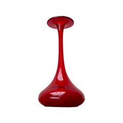 Vintage German Red Glass Solifleur Vase by Cari Zalloni for WMF