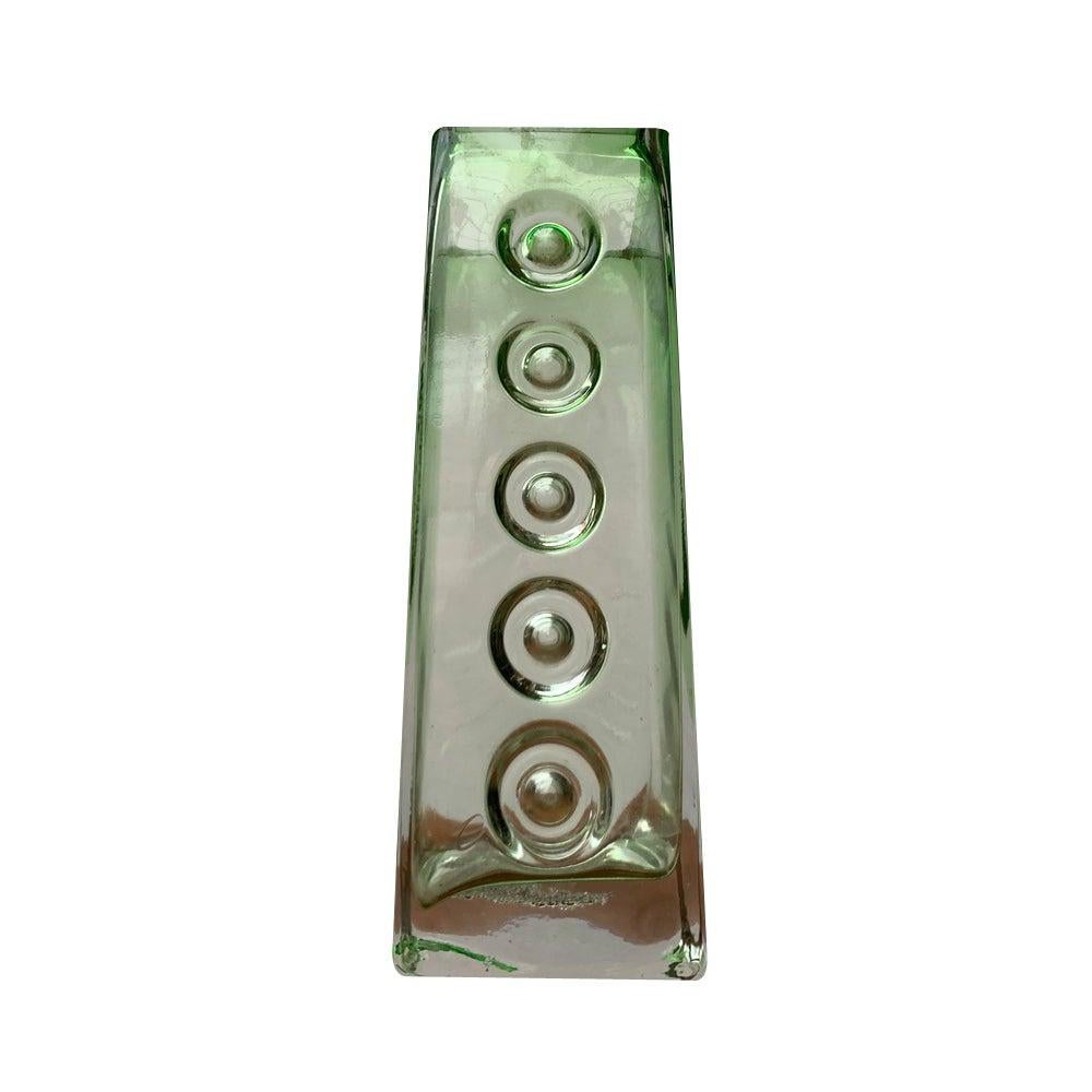 Mid-Century Space Age Brutalist Glass Block Vase, 1960s