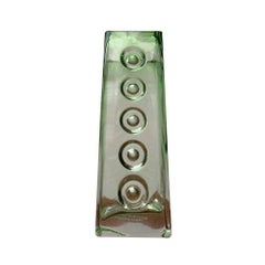 Brutalistische Glasblockvase aus der Jahrhundertmitte des Space Age, 1960er Jahre