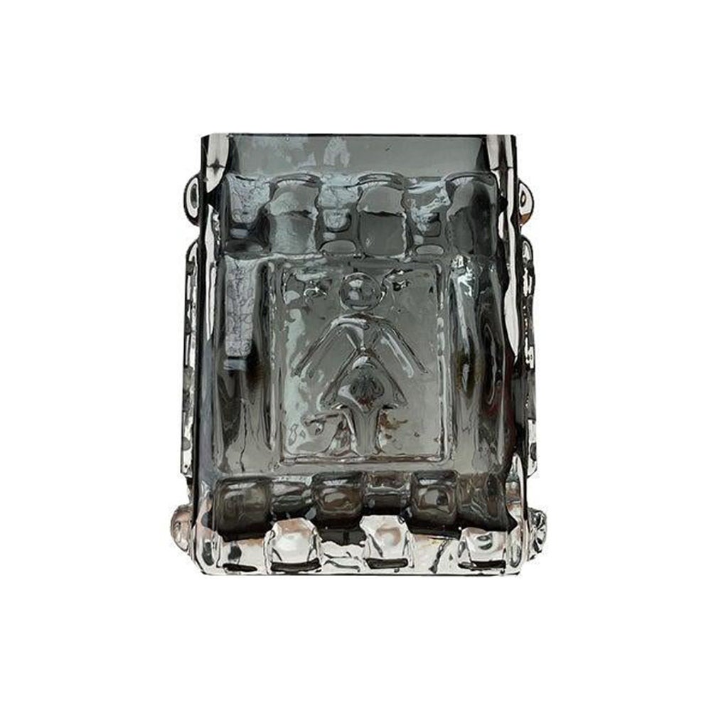 Mid-Century Swedish Brutalist Bubble Glass Block Vase by Josef Schott, 1960s