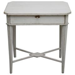 Antique Swedish Gustavian Pained Work Table, 19th Century