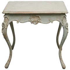 Antique Swedish Rococo Carved Painted Table 19th Century