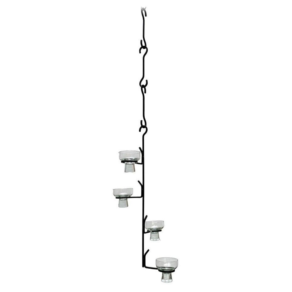 Mid-Century Danish Metal and Glass Candleholder Pendant 1960s For Sale