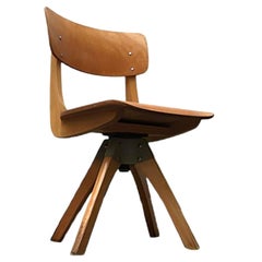 Mid-Century German Wooden Children Swivel Chair from Casala