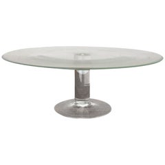 Vintage Postmodern Minimalist Glass Cake Plate, 1980s