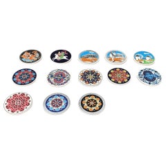 Lot de 13 sous-verres en céramique grecque vintage faits main de Lito Niarchos