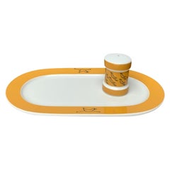 Set of 2 Postmodern German Flying Objects Series Plate and Pepper Shaker, 1990s
