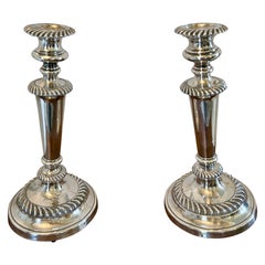 Quality Pair of Antique Victorian Silver Plated Candlesticks