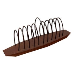 Porta toast in teak del metà del secolo scorso, anni '60