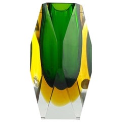 Vintage Italian Sommerso Murano Glass Vase of 1970s