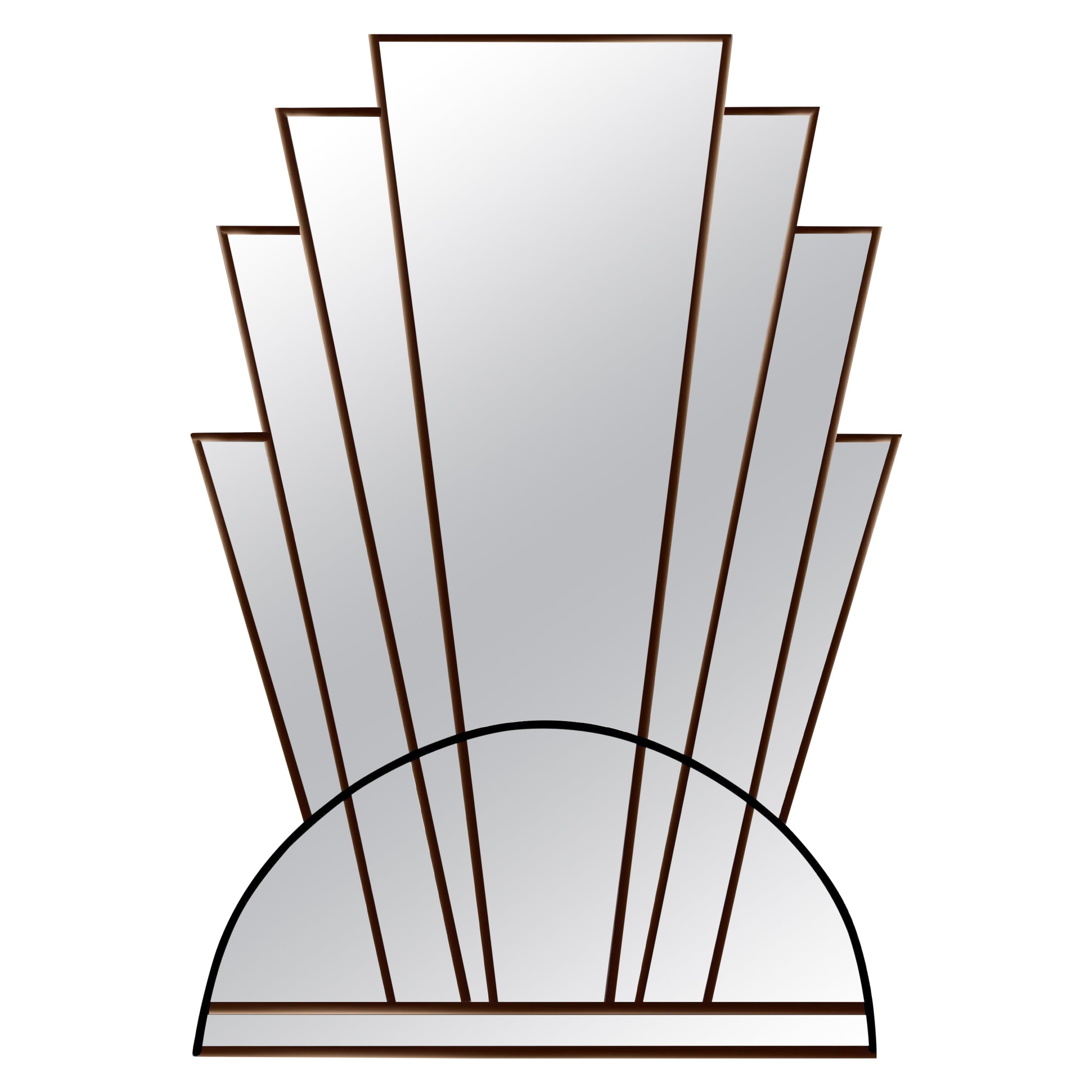 Apollo Art Deco Wall Mirror in Black