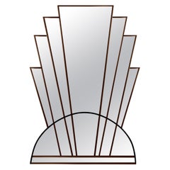 Apollo Art Deco Wall Mirror in Black