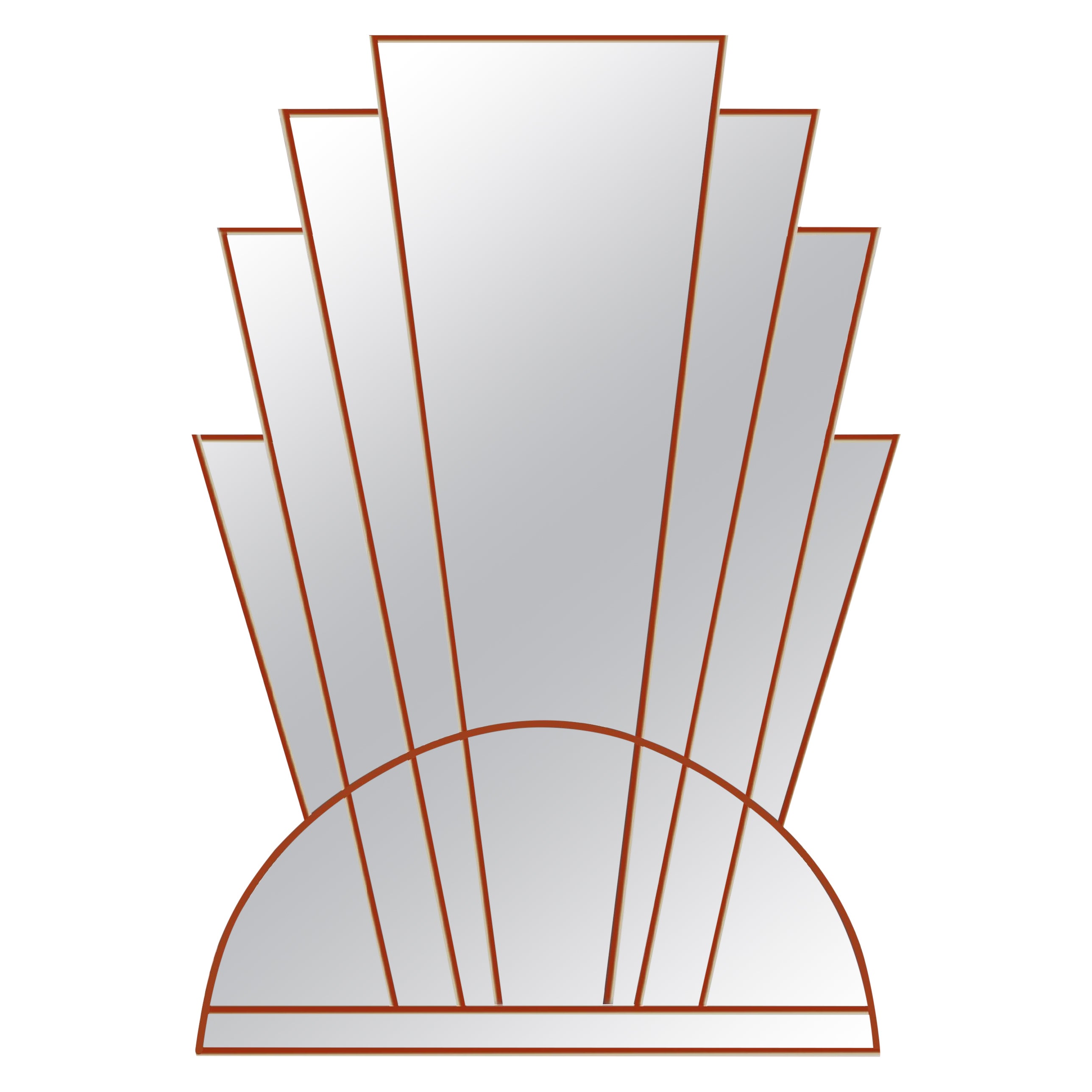 Apollo Art Deco Wall Mirror in Copper