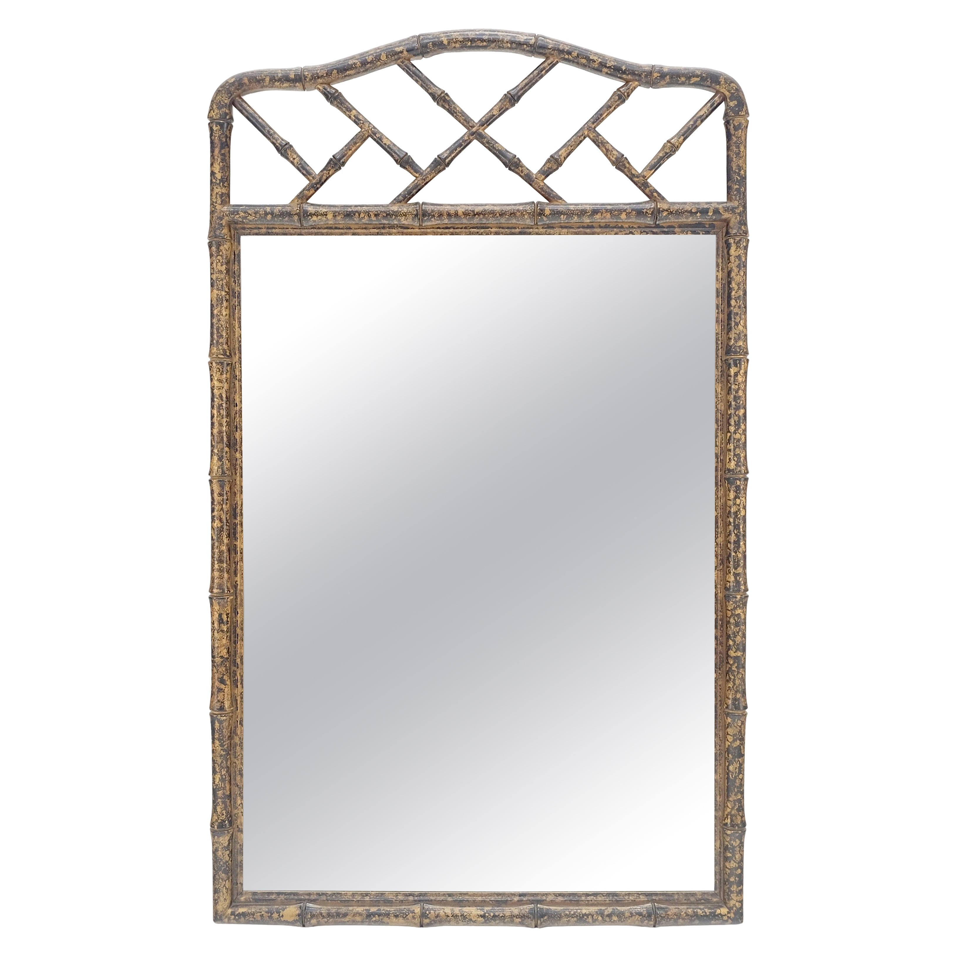 Faux Bamboo  Tortoise Finish 29x48" Rectangle Wall Mirror MINT
