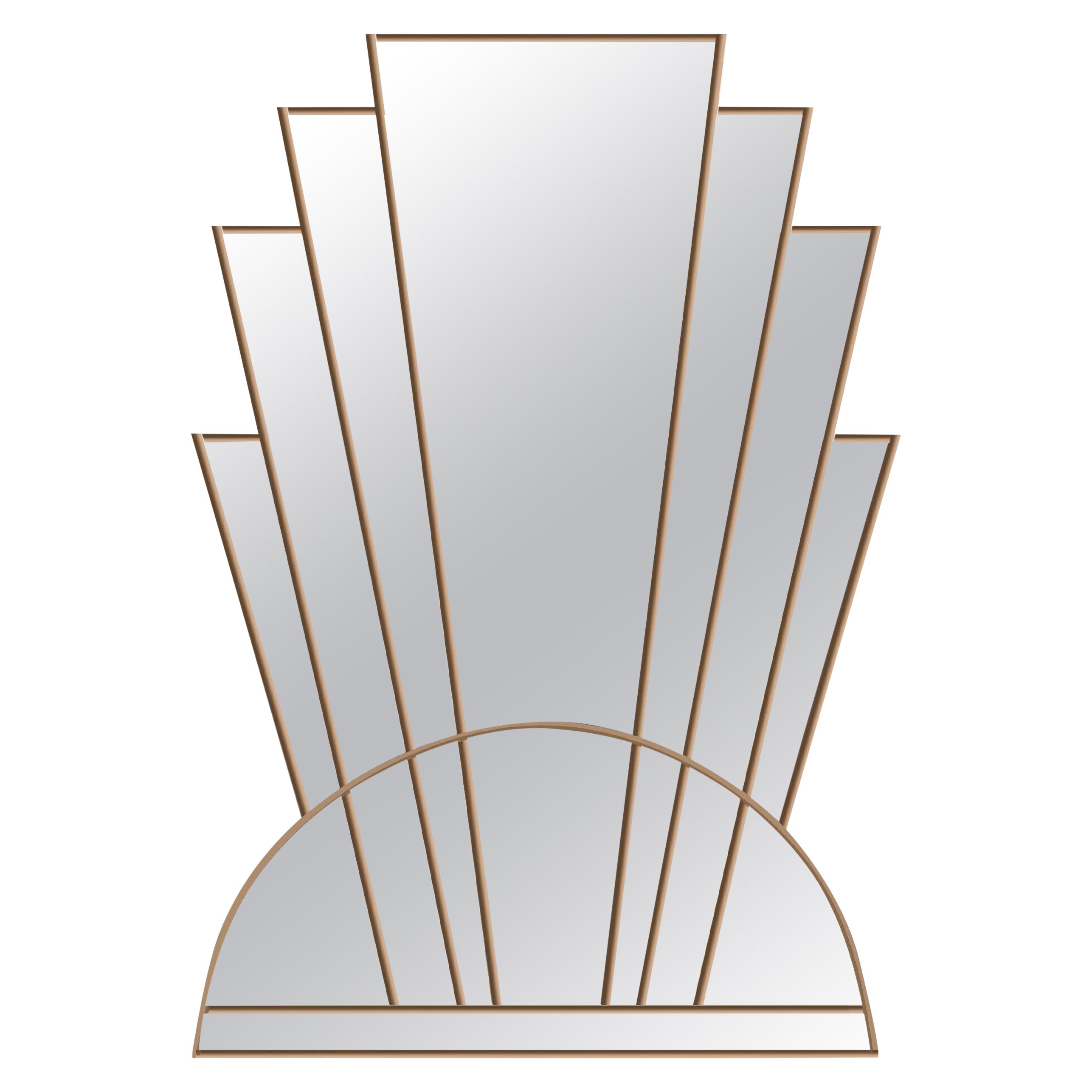 Apollo Art Deco Wall Mirror in Gold