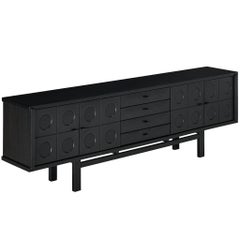 Buffet brutal belge en frêne laqué noir