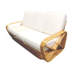 Paul T. Frankl 4-Strand Square Pretzel Round-Back 3-Seat Sofa Restored