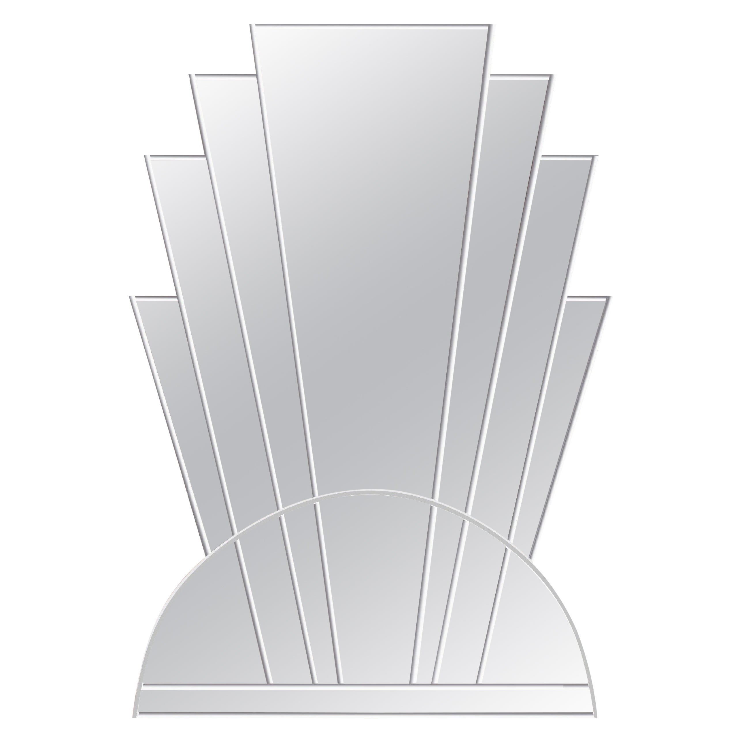 Apollo Art Deco Wall Mirror in Silver