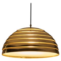 Vintage Mid-Century Modern 'Beehive' Lighting Pendant in Brass