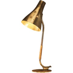 Paavo Tynell for Taito Oy '9212B' Table Lamp in Brass and Leather