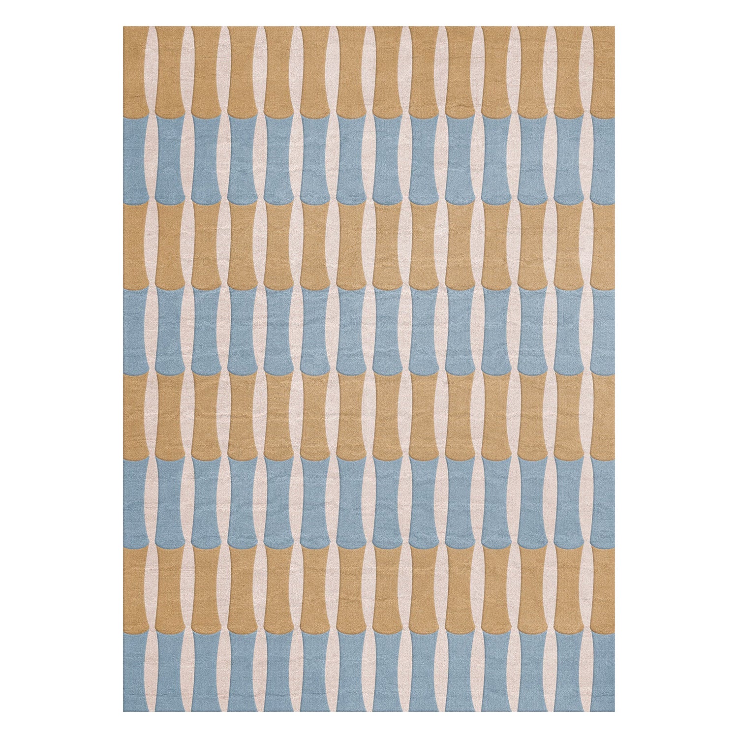 Tappeto Alice Crawley Bamboo Forrest in lana blu