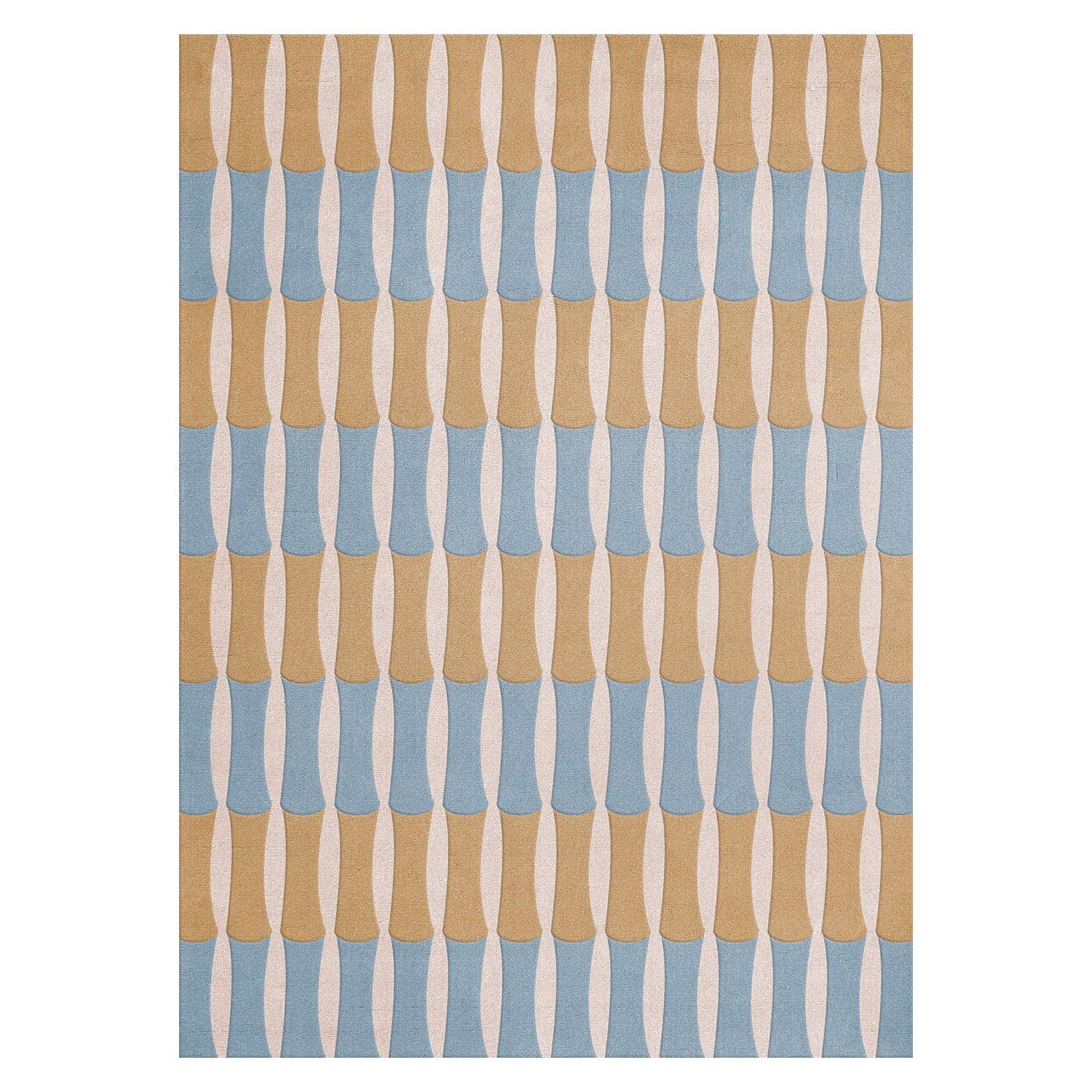 Tappeto Alice Crawley Bamboo Forrest in lana blu