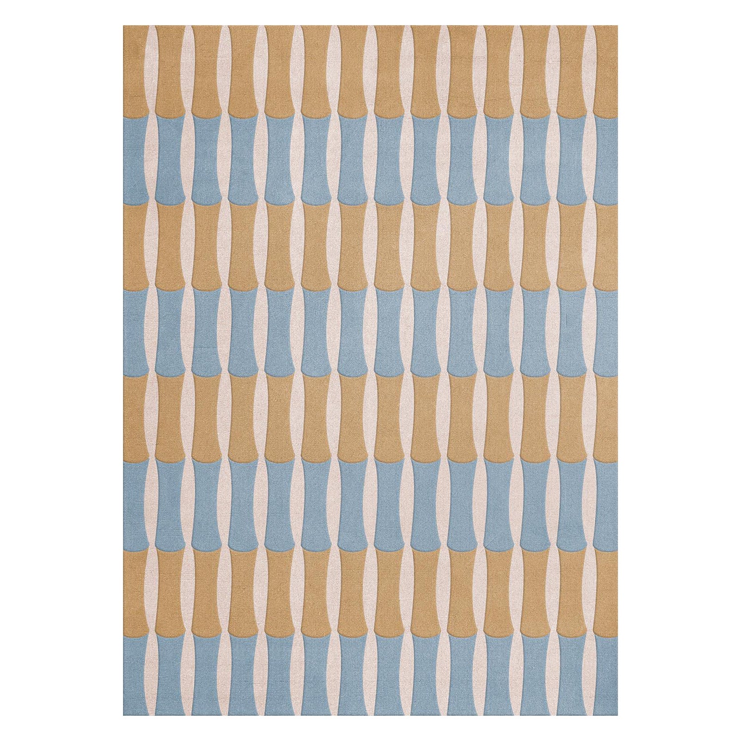 Tappeto Alice Crawley Bamboo Forrest in lana blu